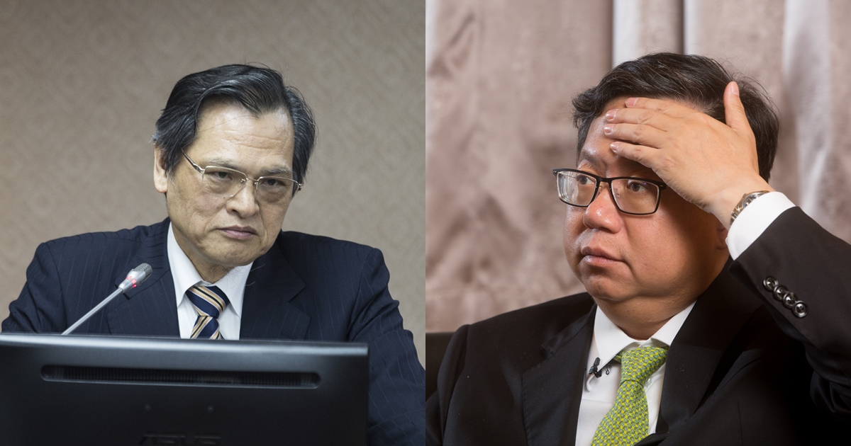 鄭文燦（右）遭爆碩士學位遭取消，其指導教授陳明通（左）則是終身不聘用，台大回應了。（本刊資料照）