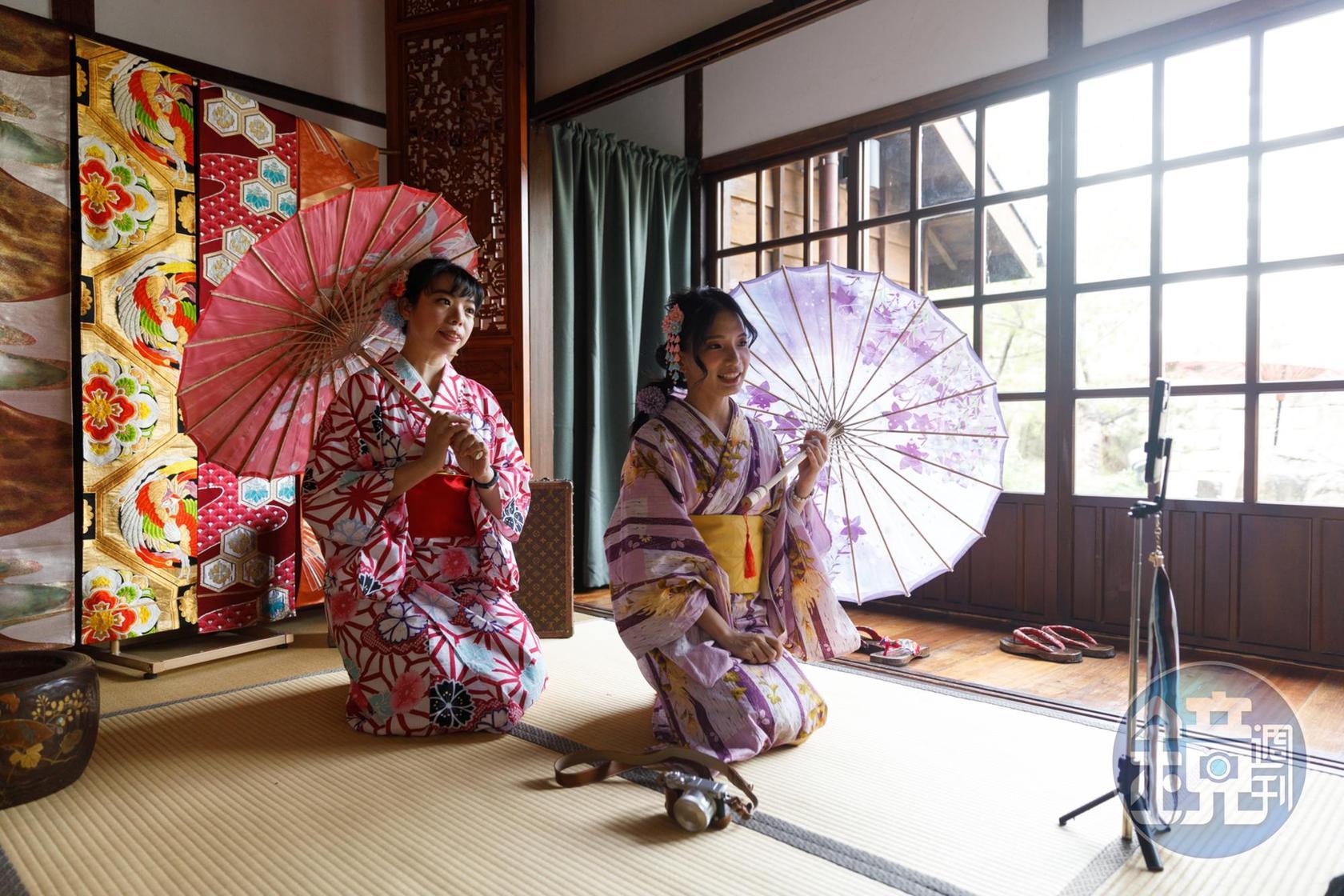 花筏亭的和服款式新穎又漂亮，拍照、有許多女孩特地前來體驗。