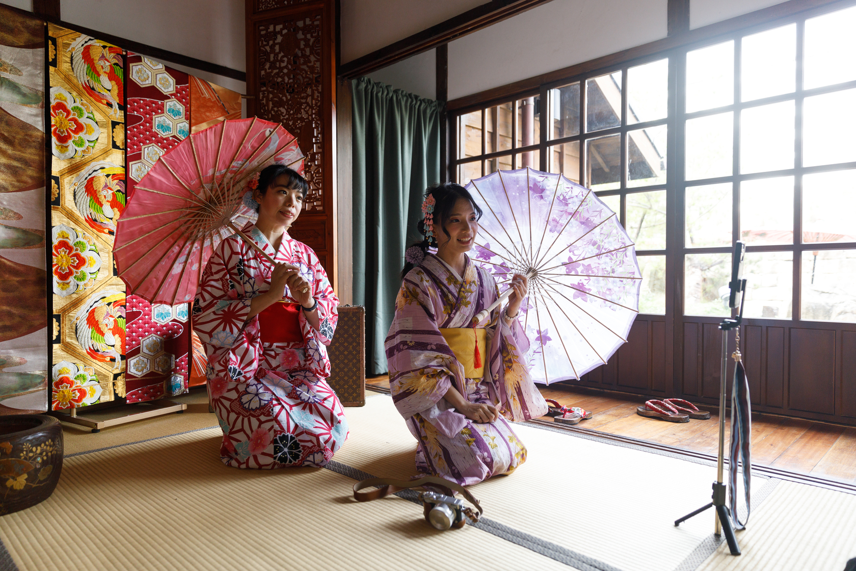花筏亭的和服款式新穎又漂亮，拍照、有許多女孩特地前來體驗。
