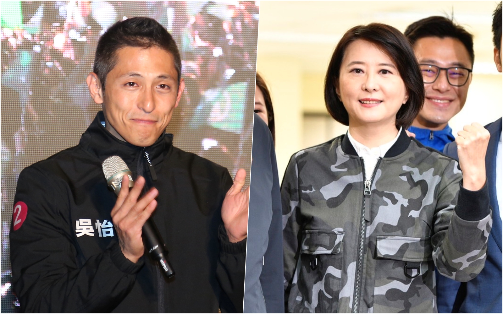 吳怡農（左）代表綠營參加立委補選，王鴻薇（右）則臨危授命點頭接受徵召。
