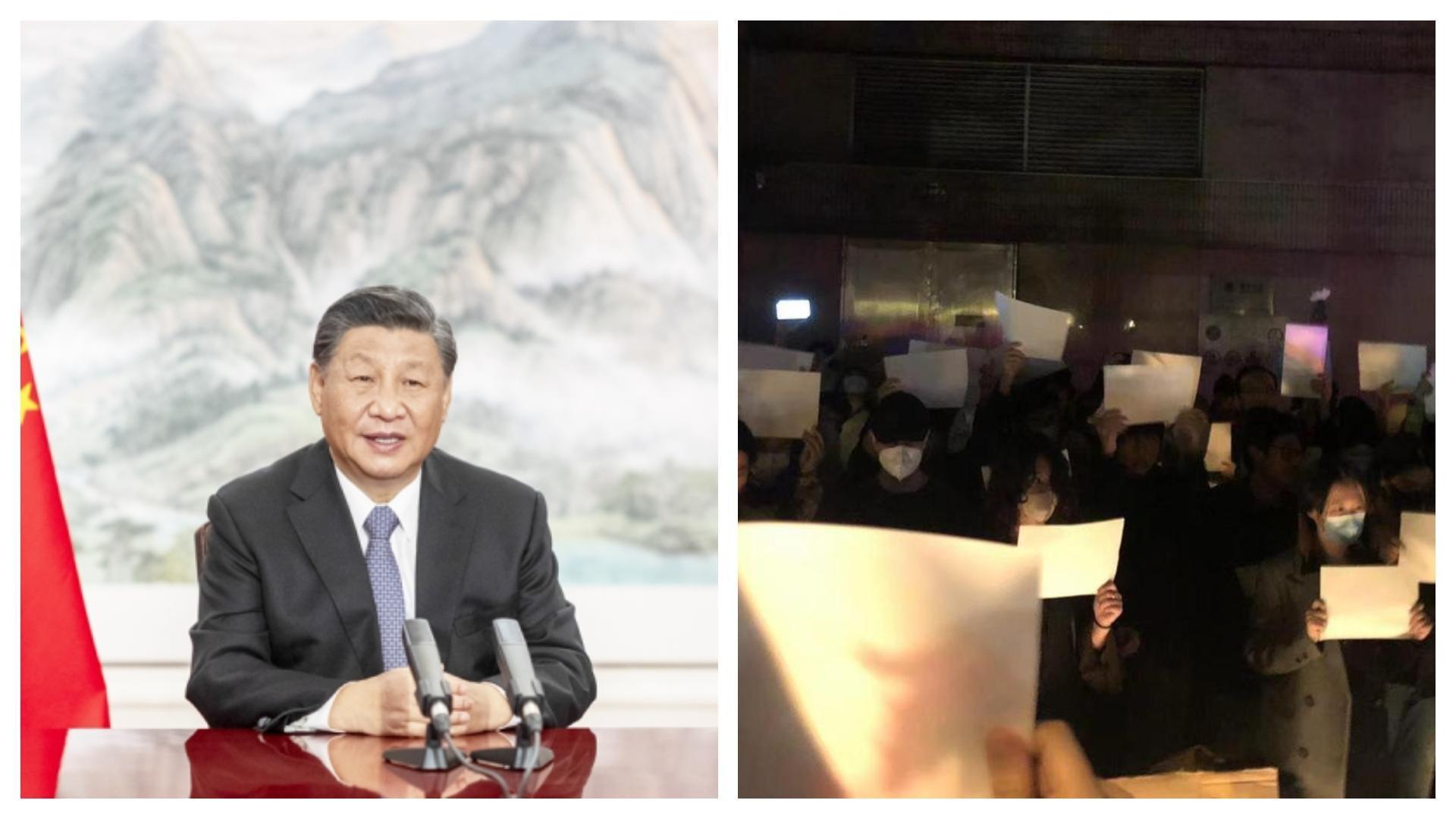 歐盟官員爆料,習近平談及「白紙革命」坦承民眾感到沮喪。(翻攝推特@jajia、新華網)