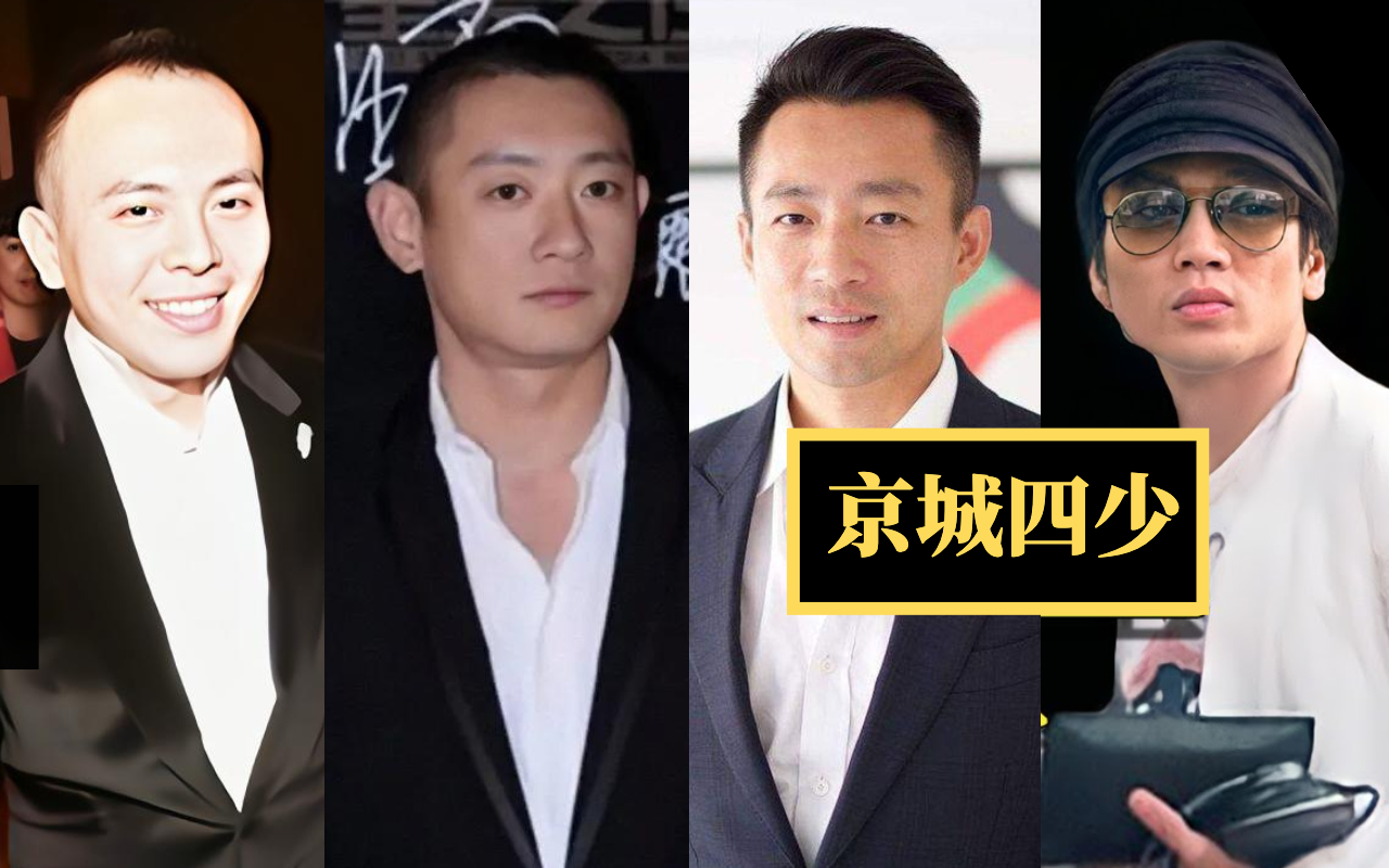 王珂（左起）、汪雨、汪小菲、王爍風光一時，被稱為「京城四少」。（翻攝自知乎、搜狐、微博）