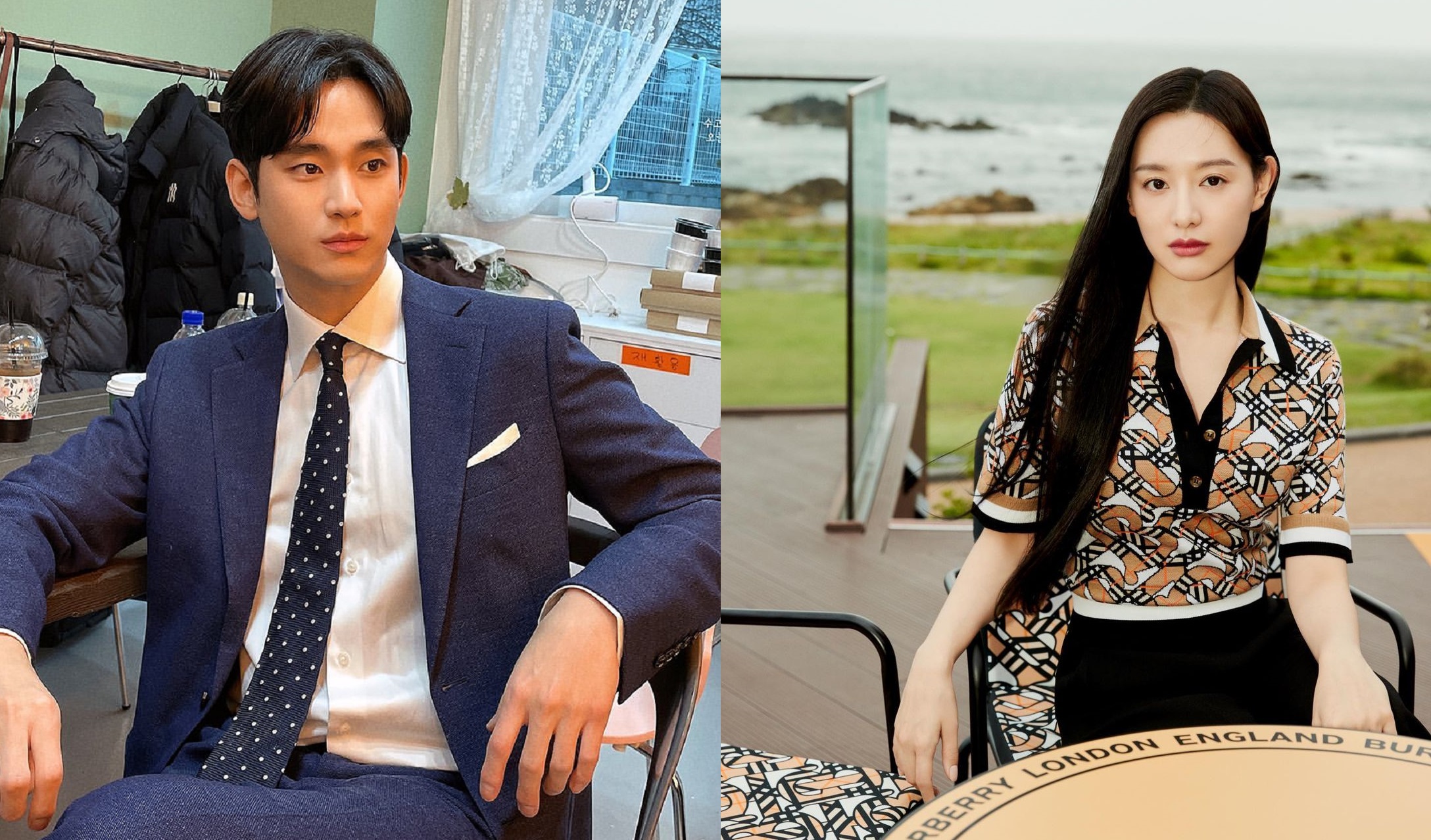 金秀賢（左圖）確定接演新劇《眼淚女王》，和金智媛演夫妻。（左圖翻攝自金秀賢Instagram，右圖翻攝自金智媛Instagram）