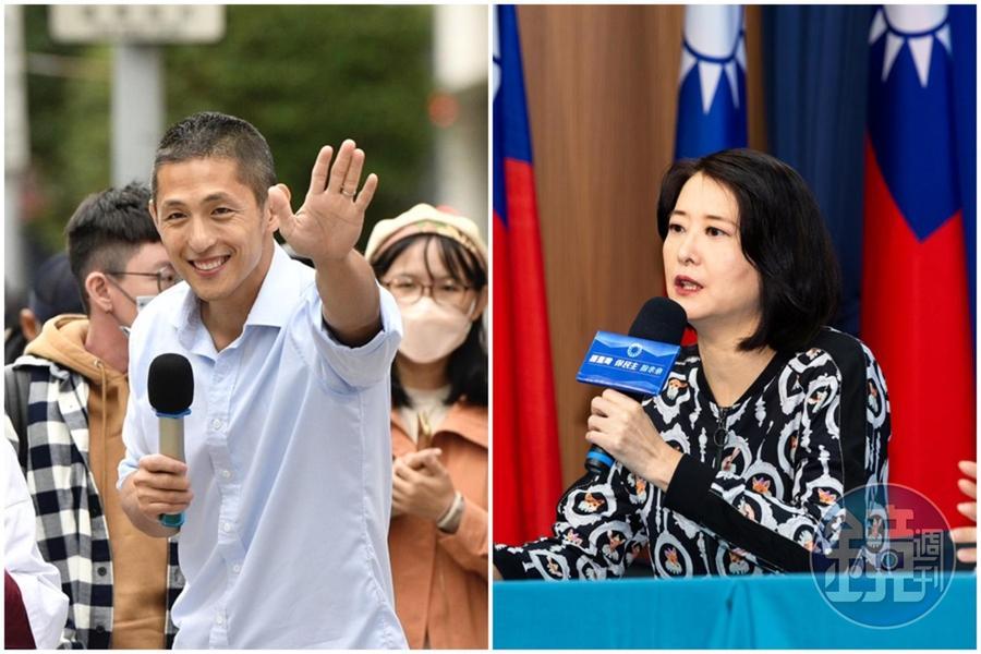 王鴻薇（右）質疑吳怡農（左）背後有黑道勢力支撐，黑道議題成為藍綠攻防戰。（本刊資料照）