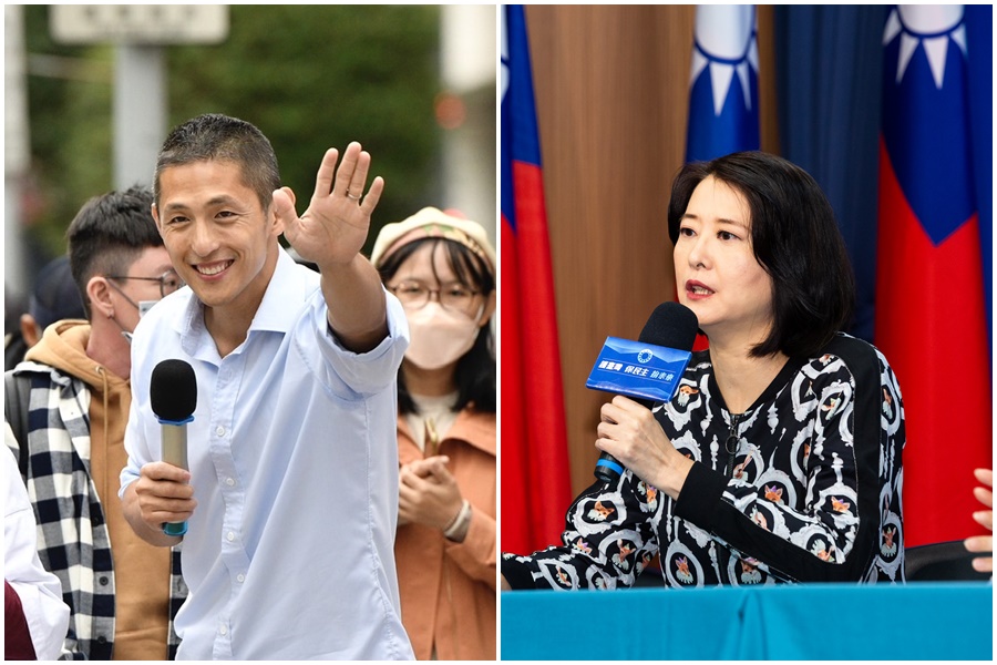 王鴻薇（右）質疑吳怡農（左）背後有黑道勢力支撐，黑道議題成為藍綠攻防戰。（本刊資料照）