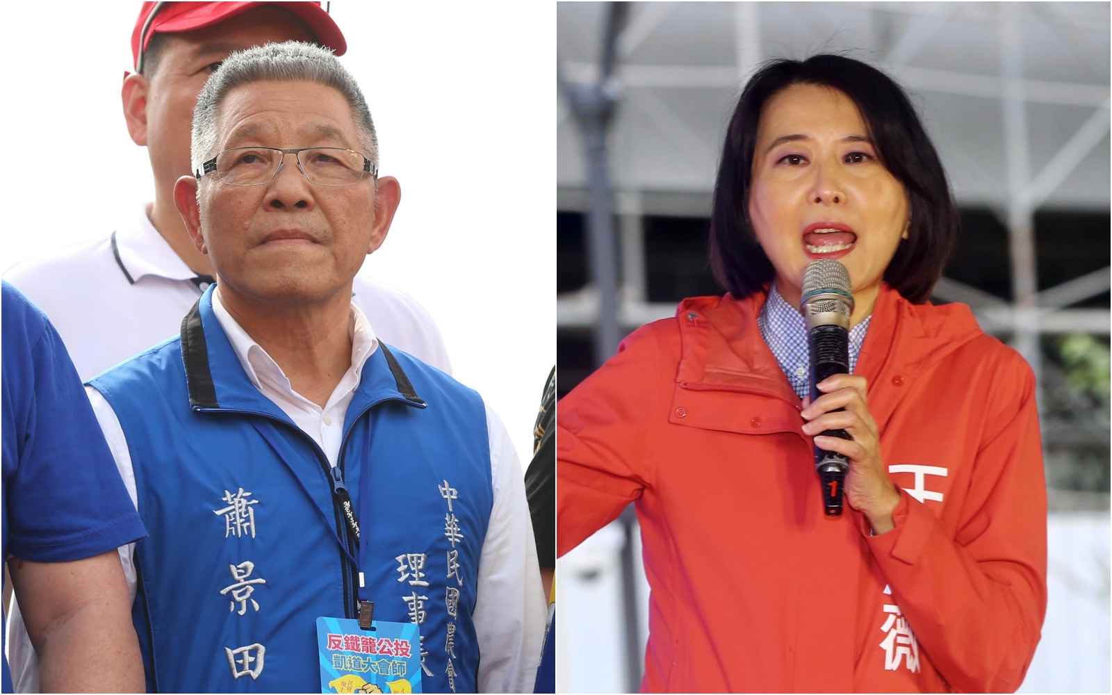 綠營爆國民黨中常委蕭景田（左）曾涉殺警案，王鴻薇（右）僅說執政黨應正視黑道問題。（本刊資料照）