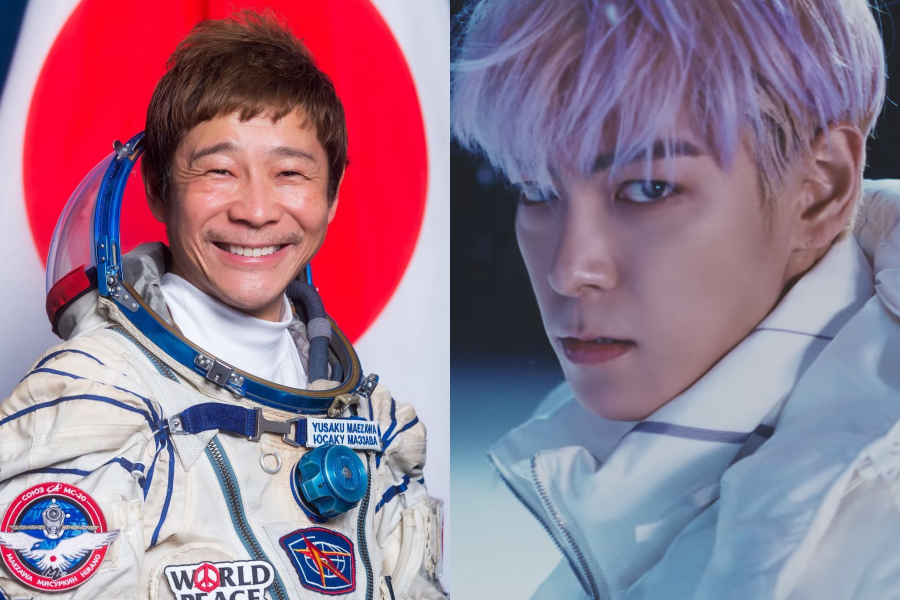 韓星T.O.P(右)被爆將要跟著日本富豪前澤友作(左)登陸月球。(翻攝自前澤友作IG、YouTube)