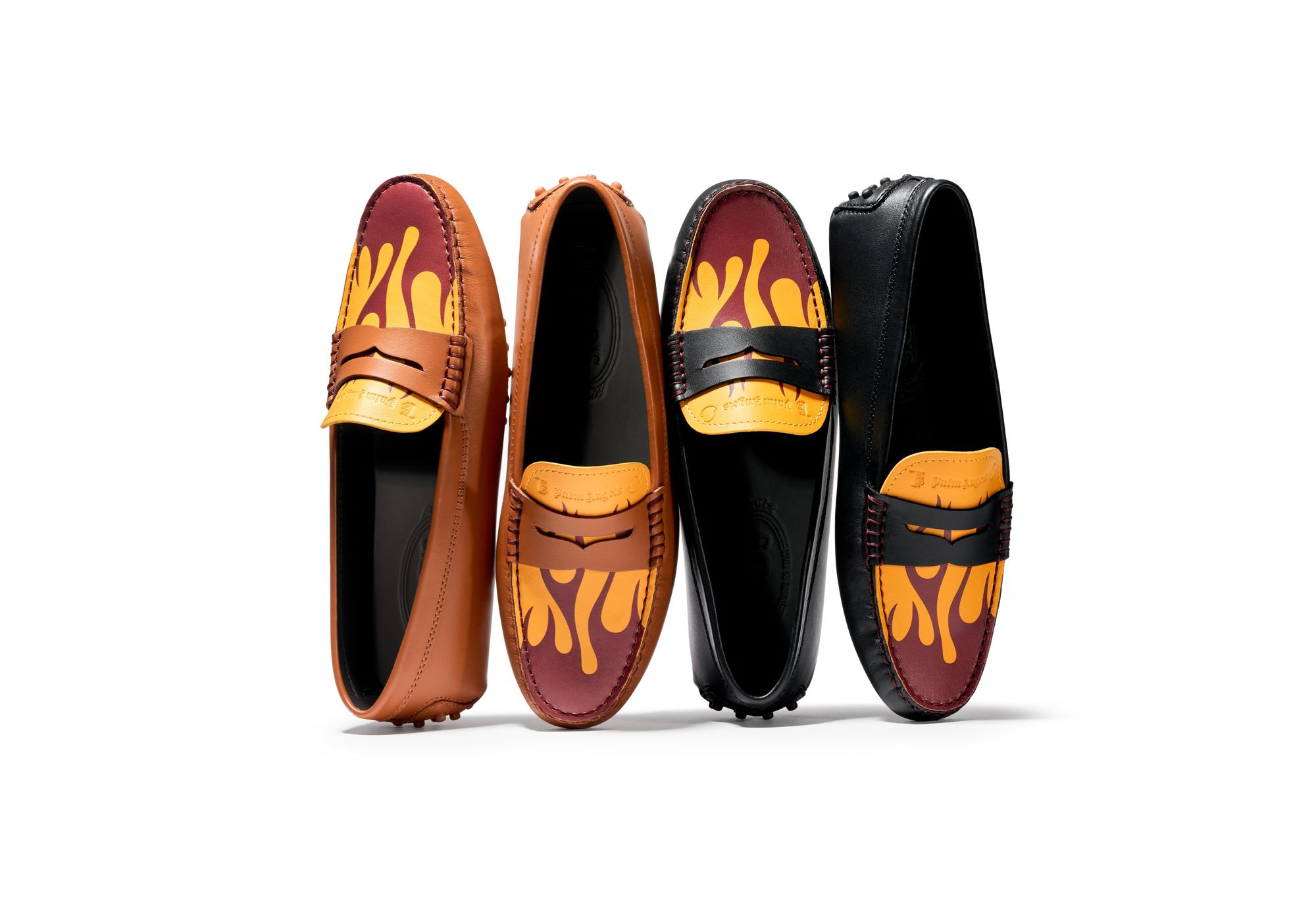 Tod’s x 8 Moncler Palm Angels Gommino駝色與黑色豆豆鞋(男女同款),各NT$21,300。(TOD’S提供)