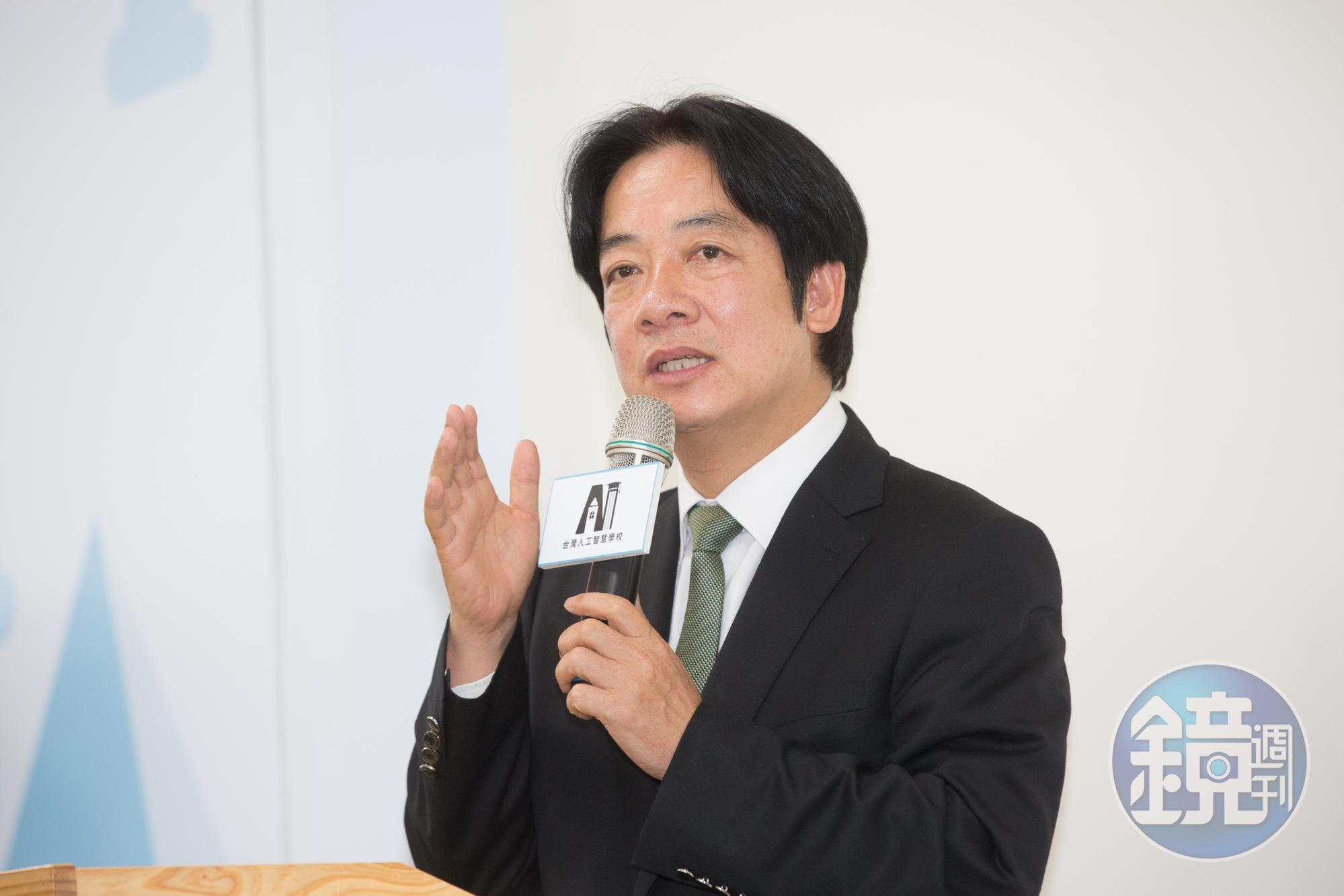 副總統賴清德今（7）日因快篩陽性確診，目前在官邸進行隔離。賴清德在臉書透露症狀輕微，請大家放心。（資料照）