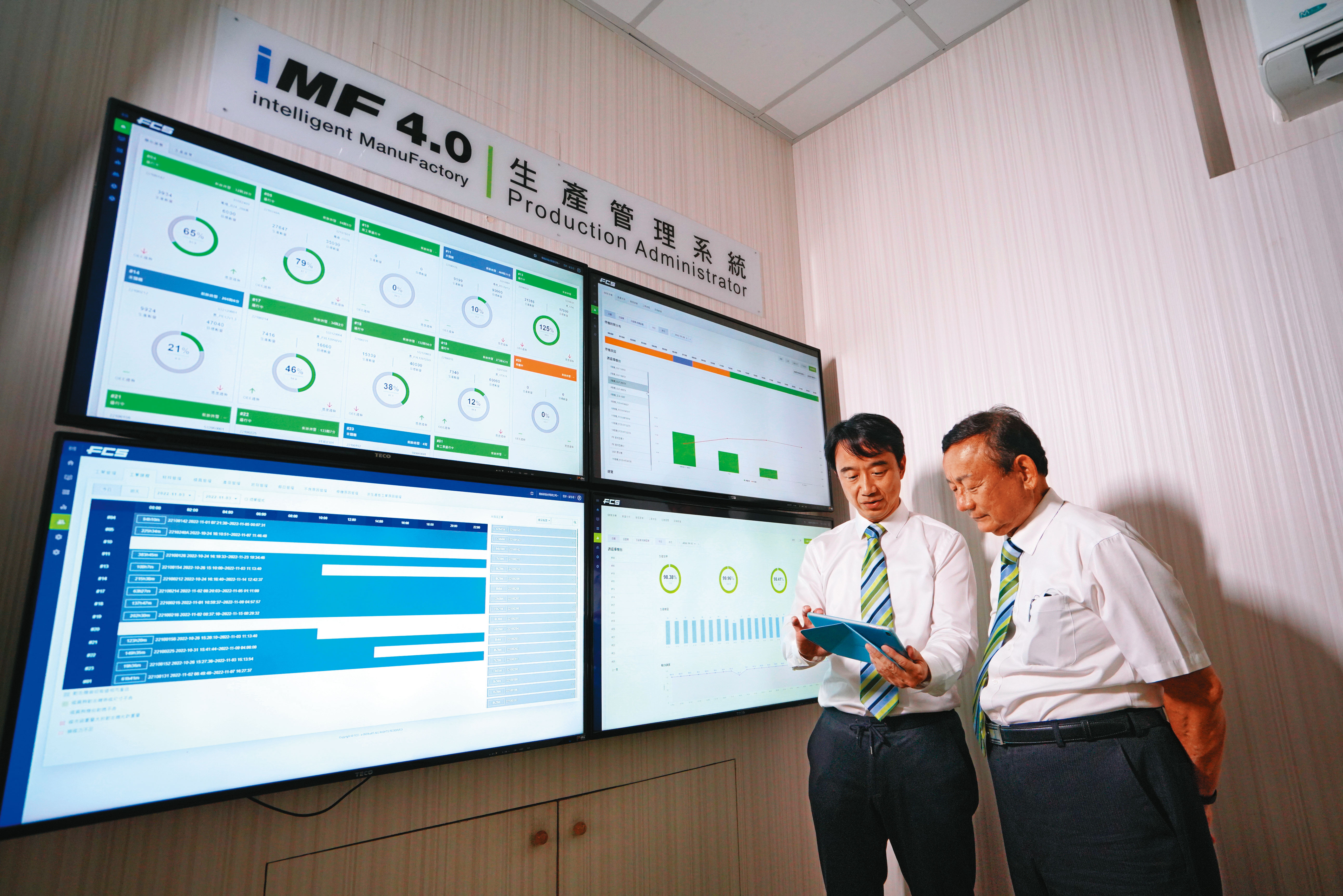 富強鑫跟上工業4.0浪潮，開發出智慧製造工廠系統，搭載於射出機，客戶透過手機、行動裝置，就能了解全球工廠的所有產線實況。