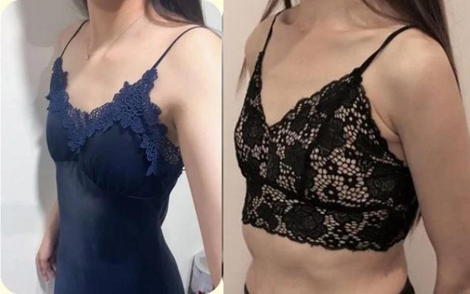 一名人妻分享與婆婆一起去隆乳經驗,貼上兩人術前平胸照做對比。(翻攝《Dcard》)