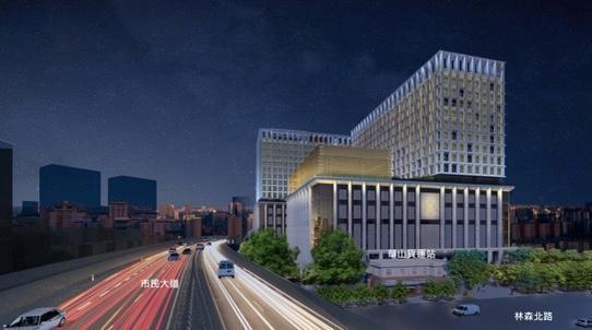 高等法院及台北地院新院區3D模擬圖,新址位於台北市市民大道旁。(台北地院提供)