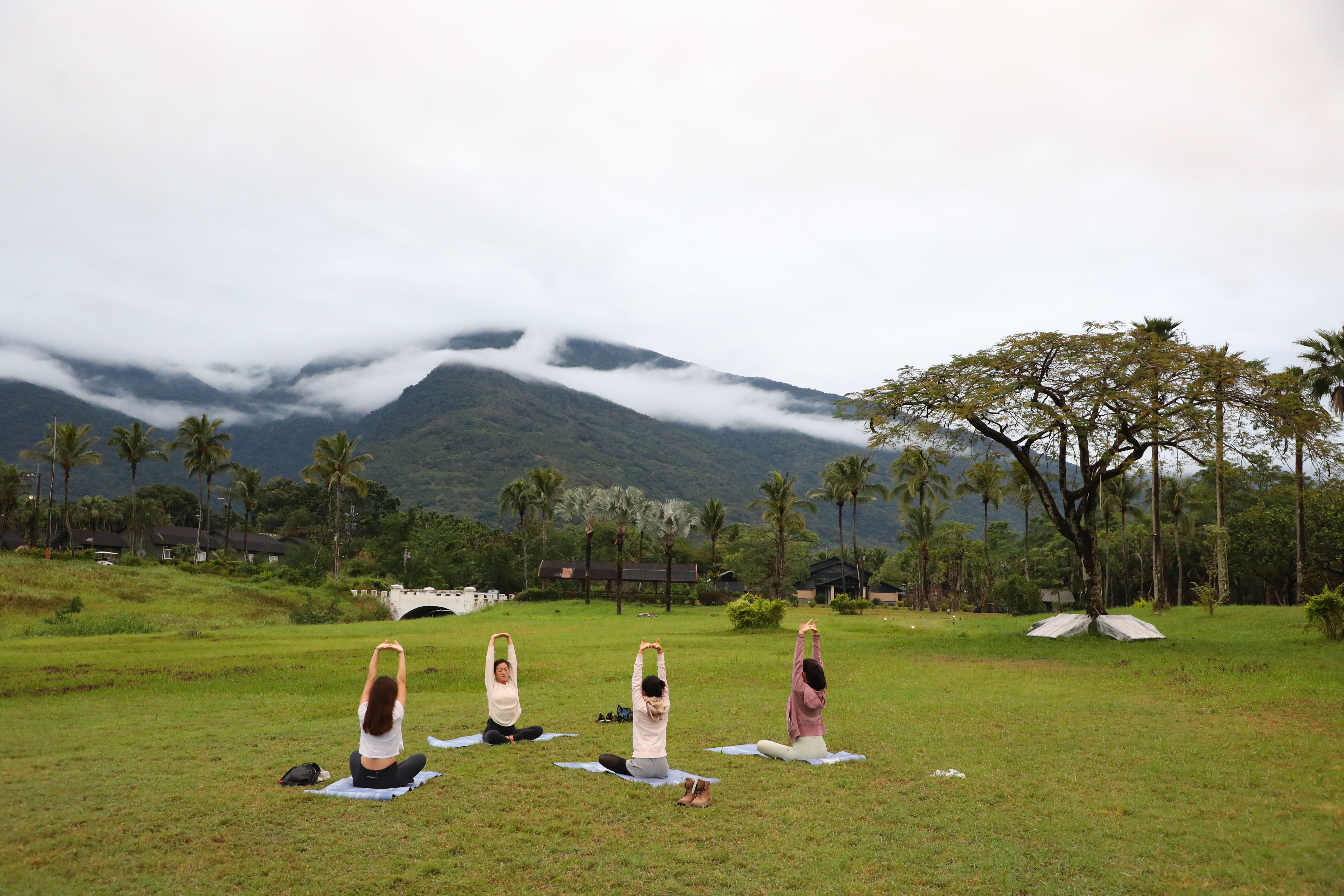 早晨6點在大草原做瑜伽，讓身心靈在陽光沐浴下甦醒。