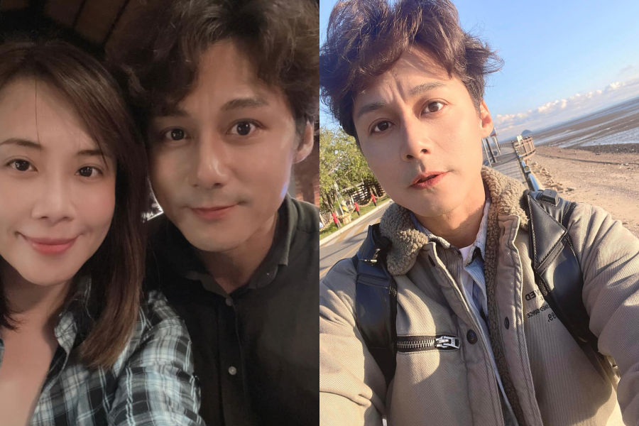 廖科溢（左圖右、右圖）與秦綾謙（左圖左）都是再婚，不過這個婚訊卻讓廖科溢前女友出來爆料，指廖科溢負心劈腿。（翻攝自秦綾謙、廖科溢臉書）