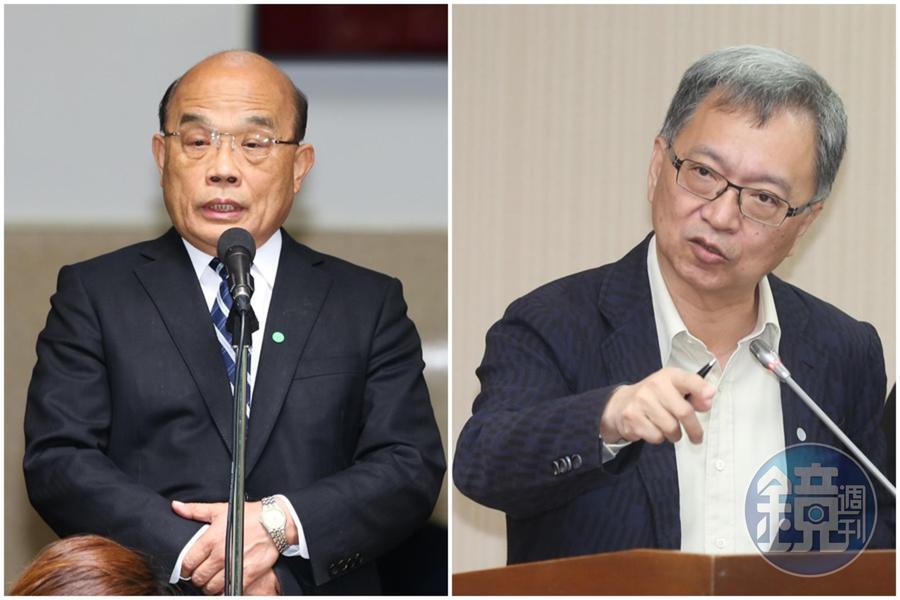 對於中國又無預警禁止水產品輸入，蘇貞昌（左）、薛瑞元（右）對此表達看法。（本刊資料照）