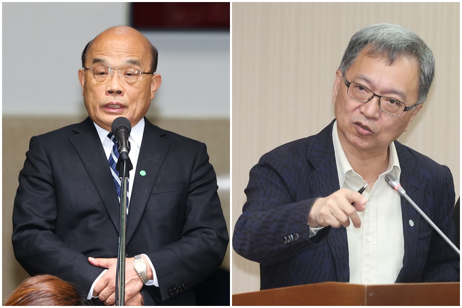 對於中國又無預警禁止水產品輸入，蘇貞昌（左）、薛瑞元（右）對此表達看法。（本刊資料照）