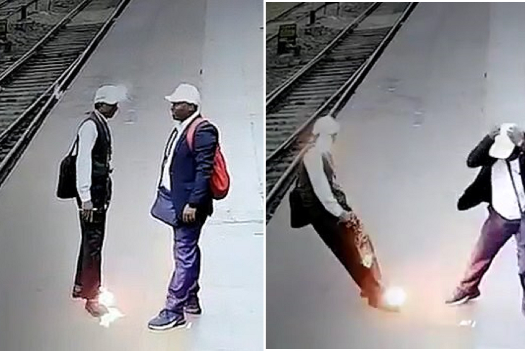 車站人員慘遭「天打電纜劈」，瞬間變人肉火球「僵化」墜軌。（翻自《每日郵報》）