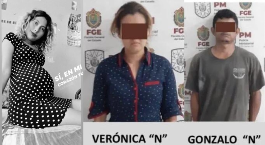 墨西哥一名孕婦羅莎被不孕婦女韋羅妮卡與男友貢薩羅綁架並殺害，甚至剖腹取出腹中嬰兒。（翻攝推特@Miguel_Leon_C、@Adela_Micha）