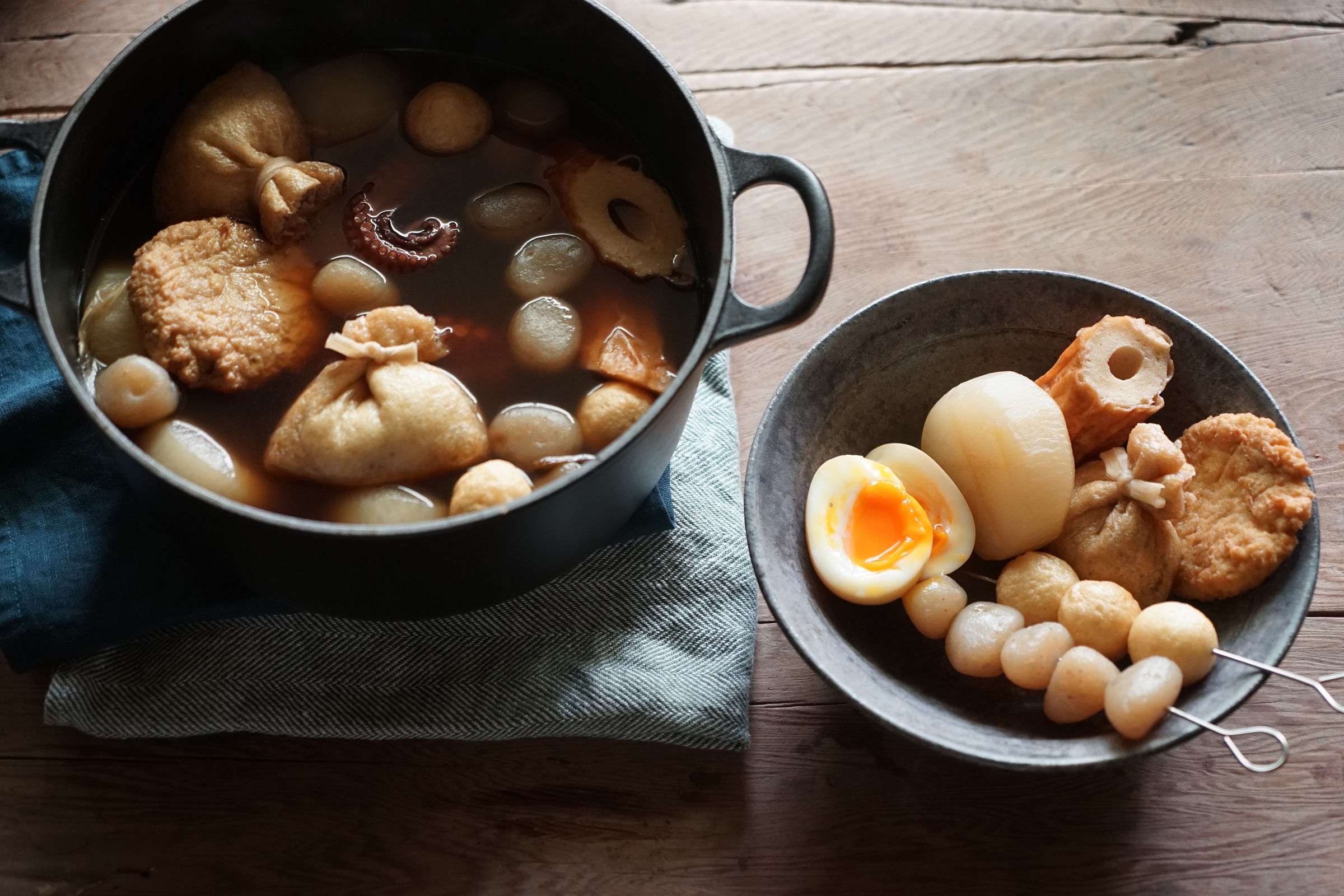 飲食作家盧怡安新書《秋刀魚變溫柔了》中的冬季料理「雞湯關東煮」。