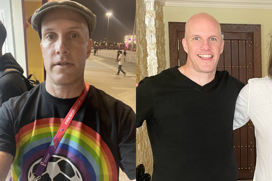 美國著名體育記者瓦爾驚傳猝逝，幾個小時前他還在卡達世界盃現場看球。（翻攝自@GrantWahl Twitter）