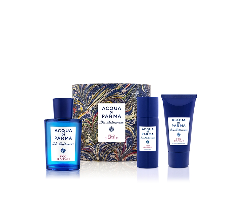 Holiday 2022 藍色地中海阿瑪爾非無花果禮盒(40ml 沐浴露+50ml身體乳+75ml淡香水) NT$3,900 Acqua di Parma。(爵思國際提供)