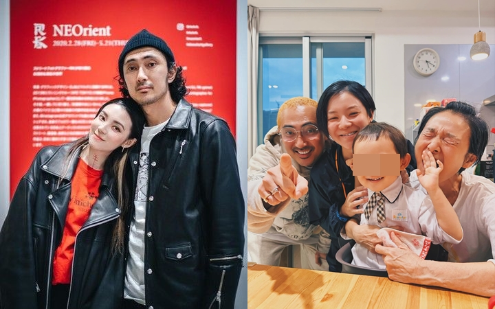 歐陽靖貼出離婚後與前夫的照片，還有兩人生的兒子、譚艾珍等和諧照片；兩人之間的畫面也跟以前差得頗大。（翻攝臉書）