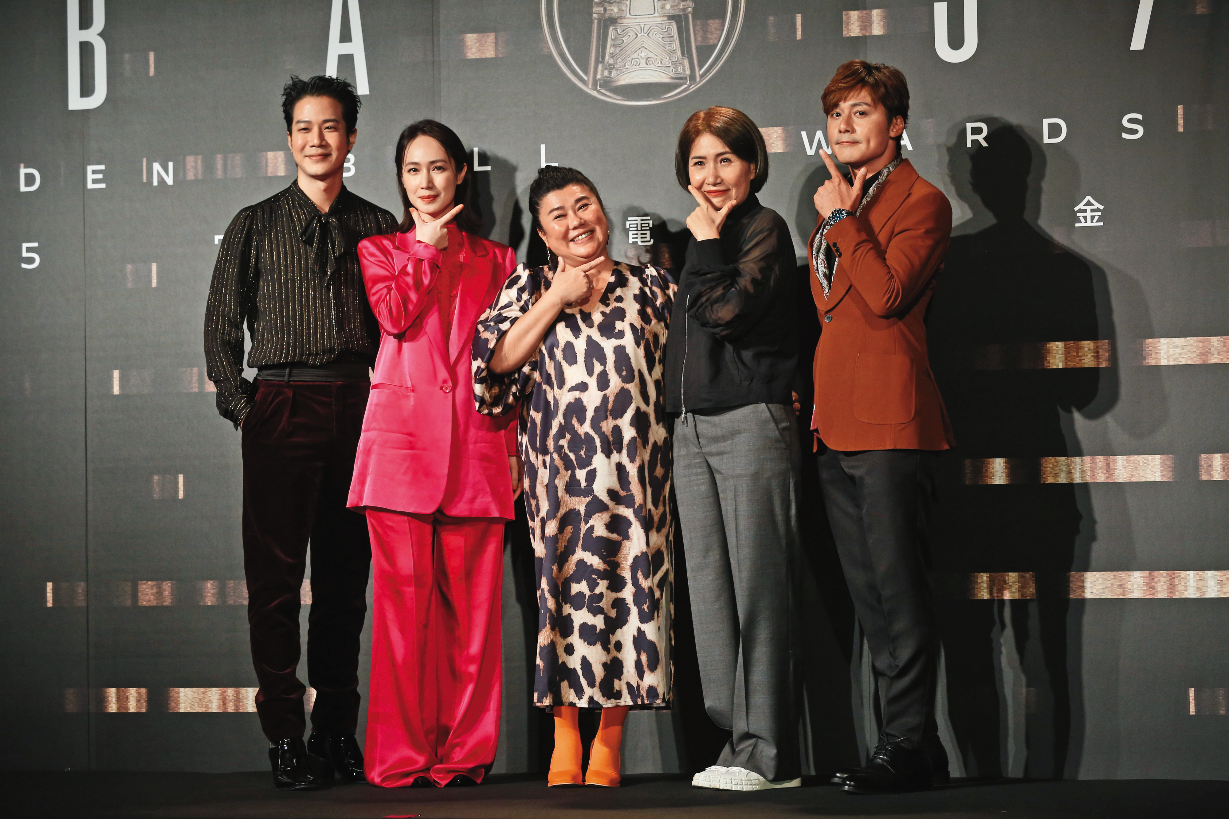 憑藉金獎肯定，今年廖科溢（右一）曾出席電視金鐘獎入圍名單公布記者會。左起為薛仕凌、小薰、林美秀與徐譽庭。
