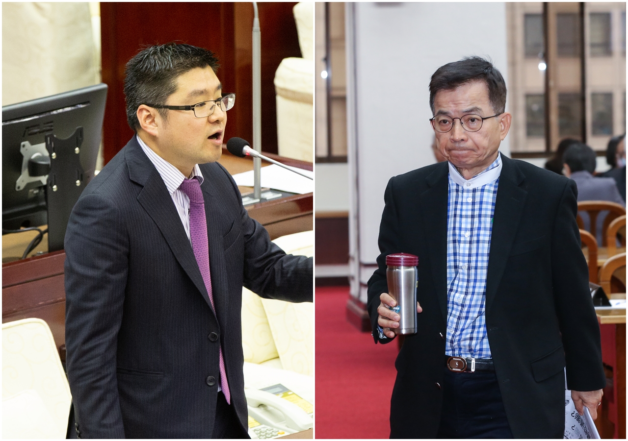 國民黨徐弘庭（左）剛連任台北市議員，他已對外拋出將挑戰現任該區藍委賴士葆（右）。（合成照，本刊資料照）