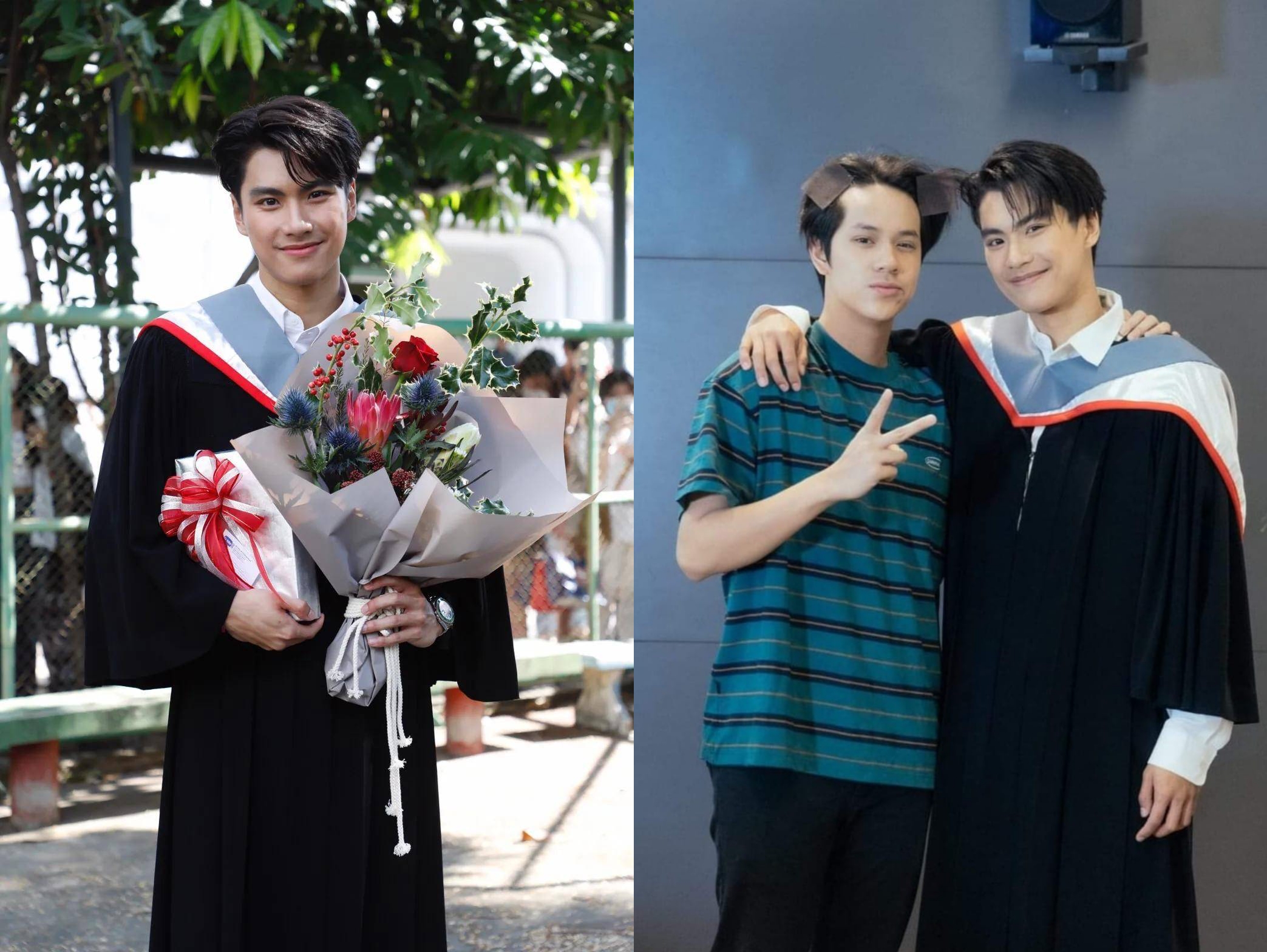 Ohm大學畢業，Nanon也來道賀。（翻攝自Ohm Twitter）