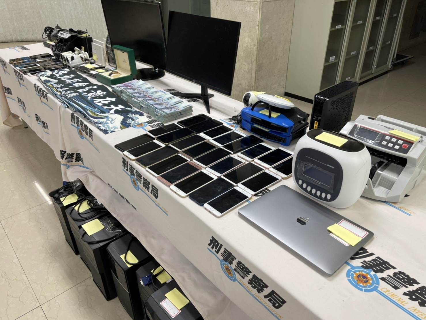 警方查扣的贓證物。