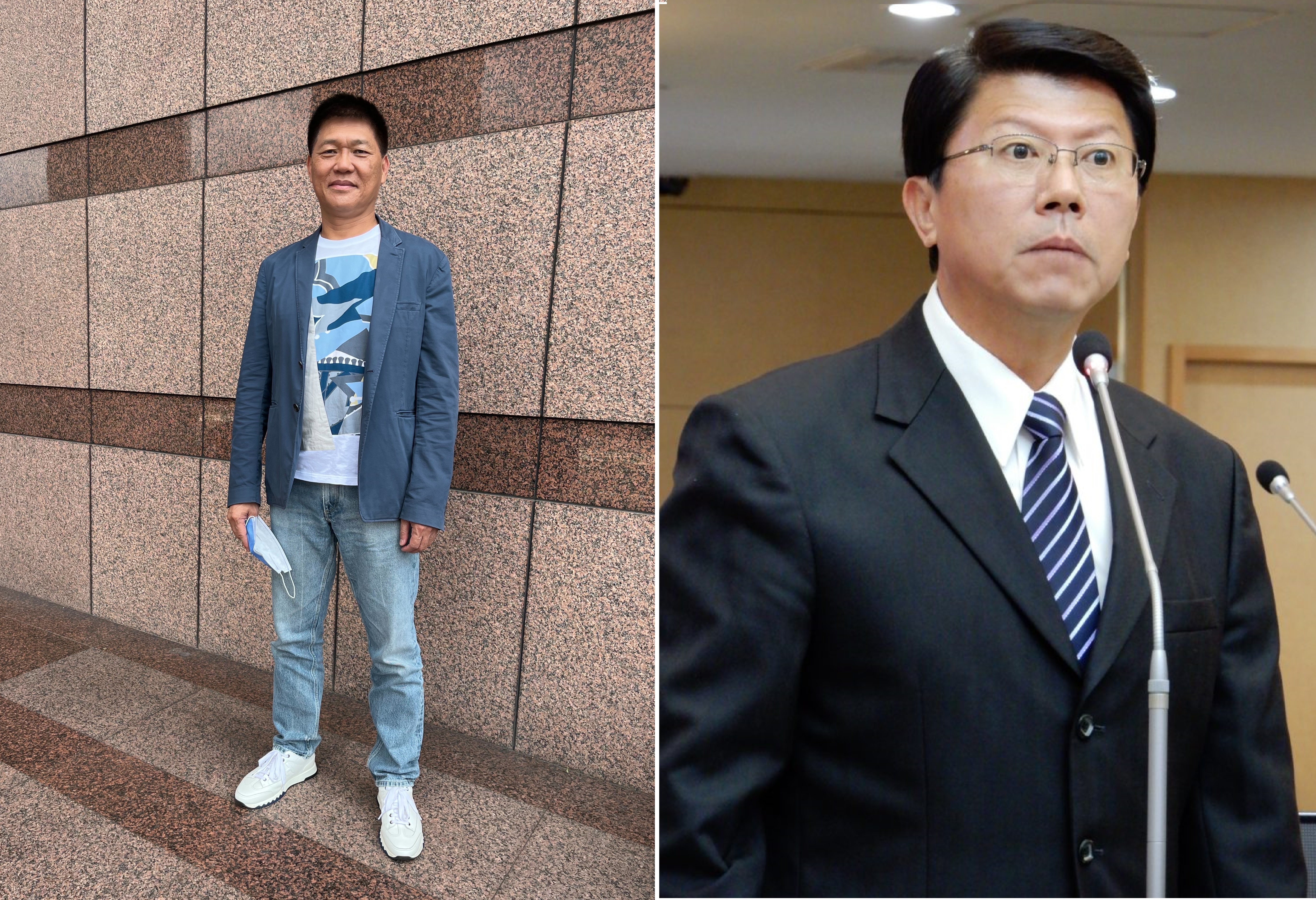 前民進黨中執委郭再欽（左）不滿遭謝龍介（右）攻擊，揚言將提告。（左圖郭再欽提供、右圖翻攝自謝龍介臉書）