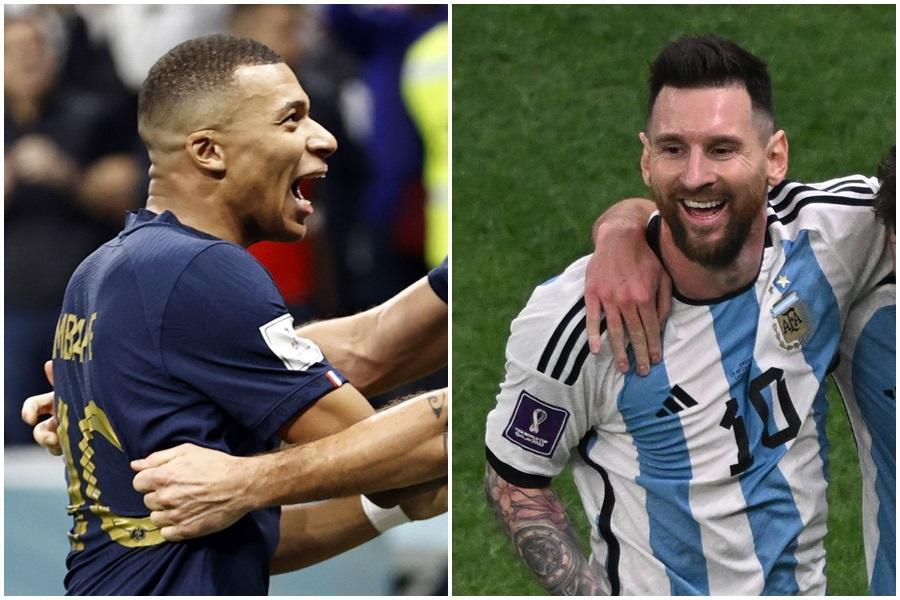 世足冠亞賽有尋求衛冕的法國隊有「梅西繼承人」前鋒姆巴佩（Kylian Mbappe），阿根廷則由球星梅西（Lionel Messi）領軍。（東方IC）