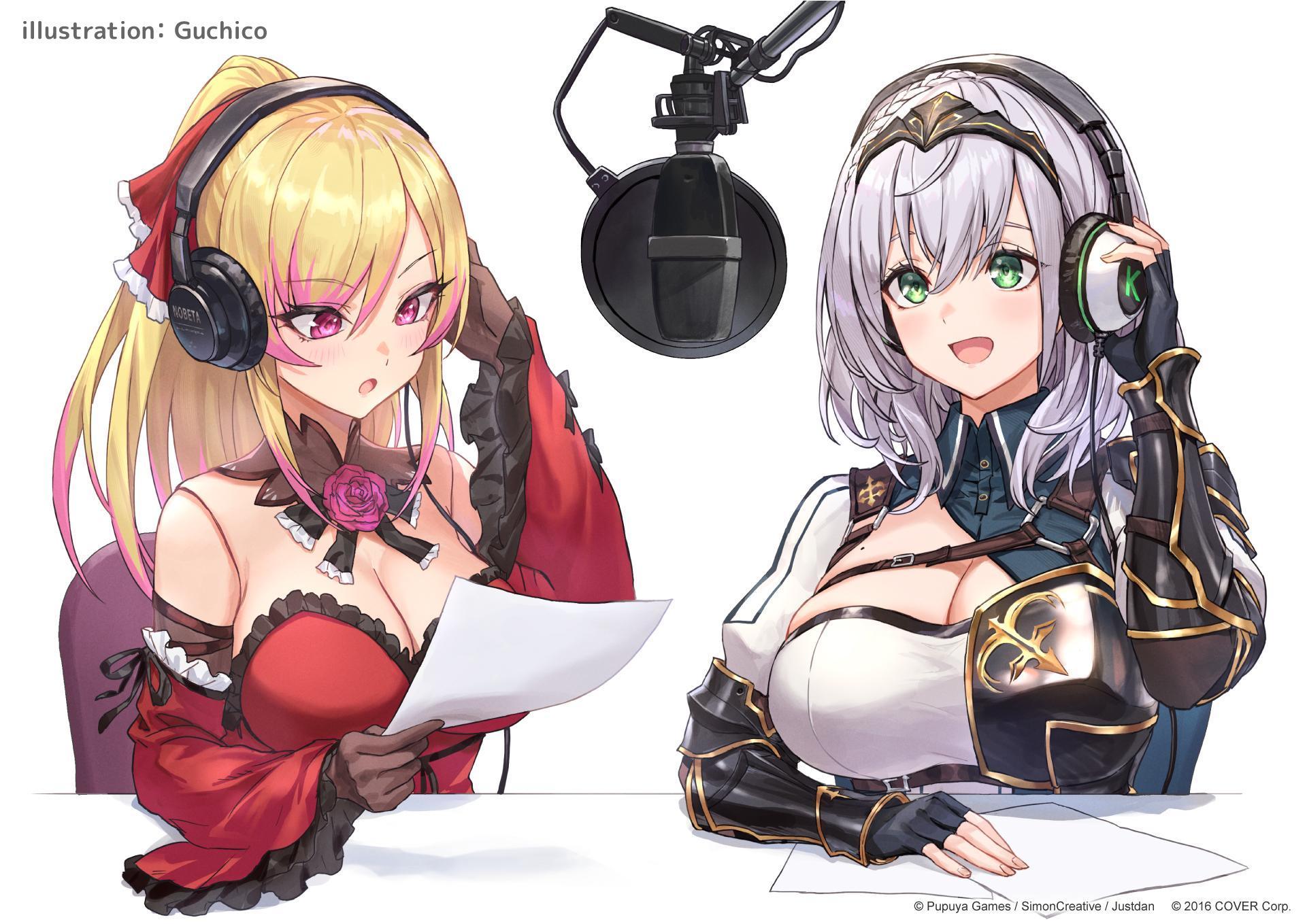 擔任遊戲聲優的VTuber形象與配音角色貼近,例如白銀諾艾爾(右)為遊戲中的凡妮莎(左)配音,兩人設定都是騎士。(傑仕登提供)