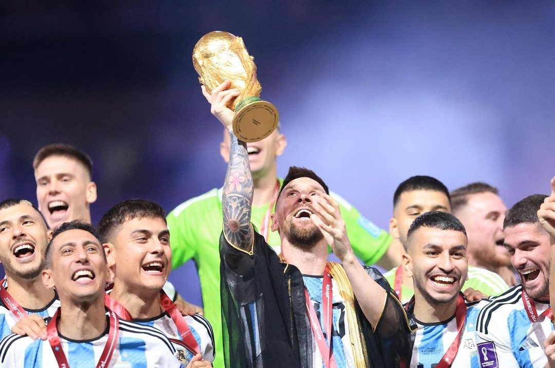 梅西帶領阿根廷隊，奪下隊史第3座大力神盃。（翻攝Leo Messi IG）