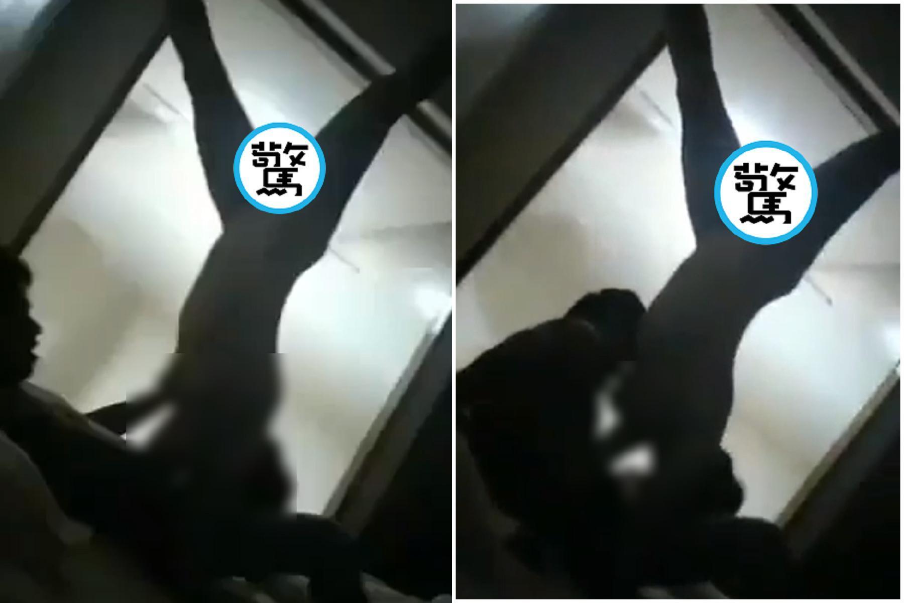 足球式愛愛神技！妹子「倒掛金鉤」含球射門，頭錘如搗蒜絕頂升天。（翻自《51吃瓜網》）