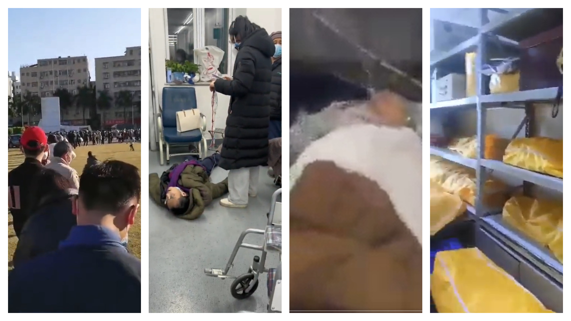 中國因為疫情失控,民眾除了到藥廠排隊搶藥外,醫療系統更是明顯的已超負荷,就連喪葬也出現擠兌。(翻攝自推特@jenniferzeng97)