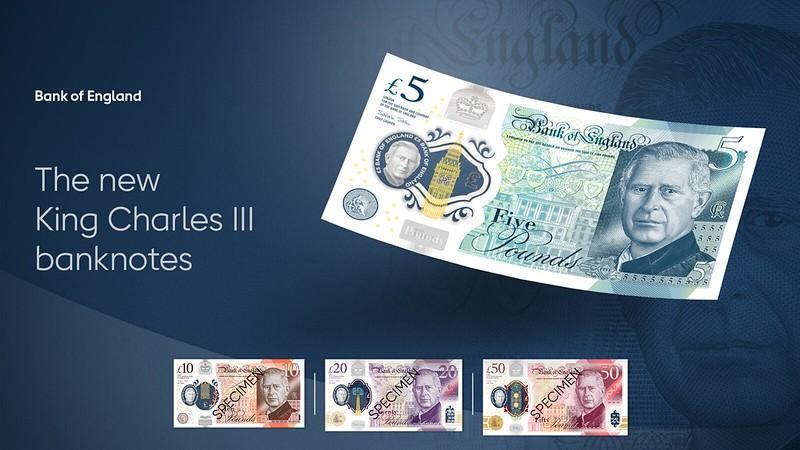 英格蘭銀行(Bank of England)今(20)日公開新鈔設計,上頭印著新任君王查爾斯三世肖像。(取自Bank of England)
