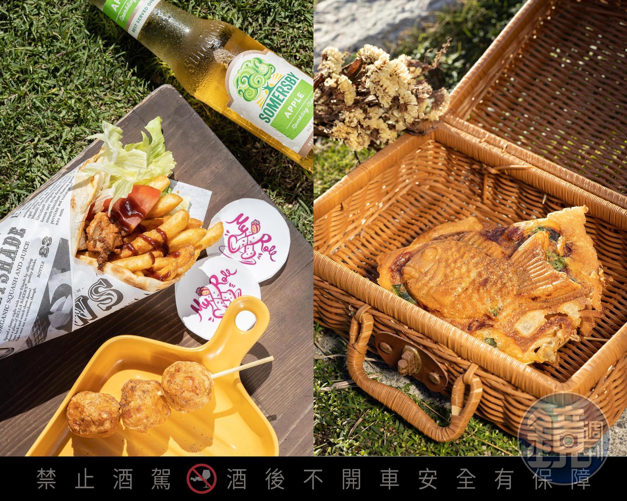 這幾年小琉球也增加不少異國風小吃，像是能在草地上野餐的土耳其烤餅專賣攤車「My Roll賣肉」，或位於海邊的「荔枝水果店」鯛魚燒。