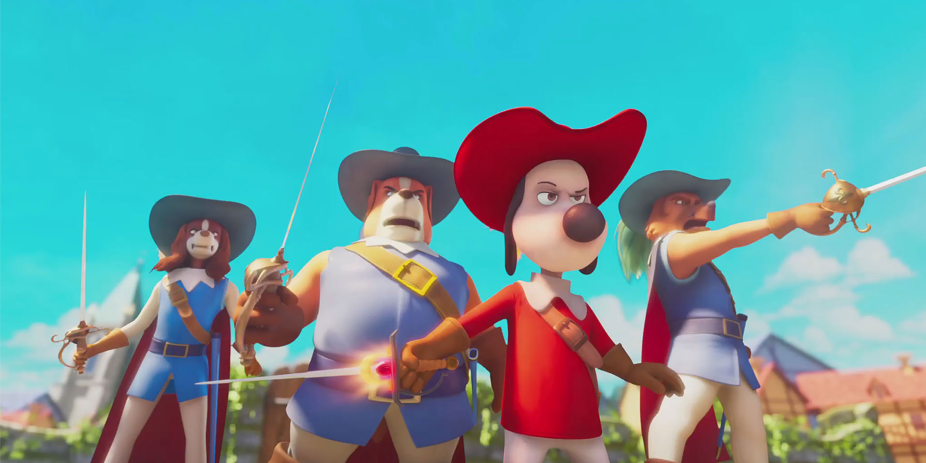 《湯恩與劍客汪汪隊》集結知名動畫作品幕後隊團隊,打造出專屬大銀幕的精緻場面。(可樂電影提供)