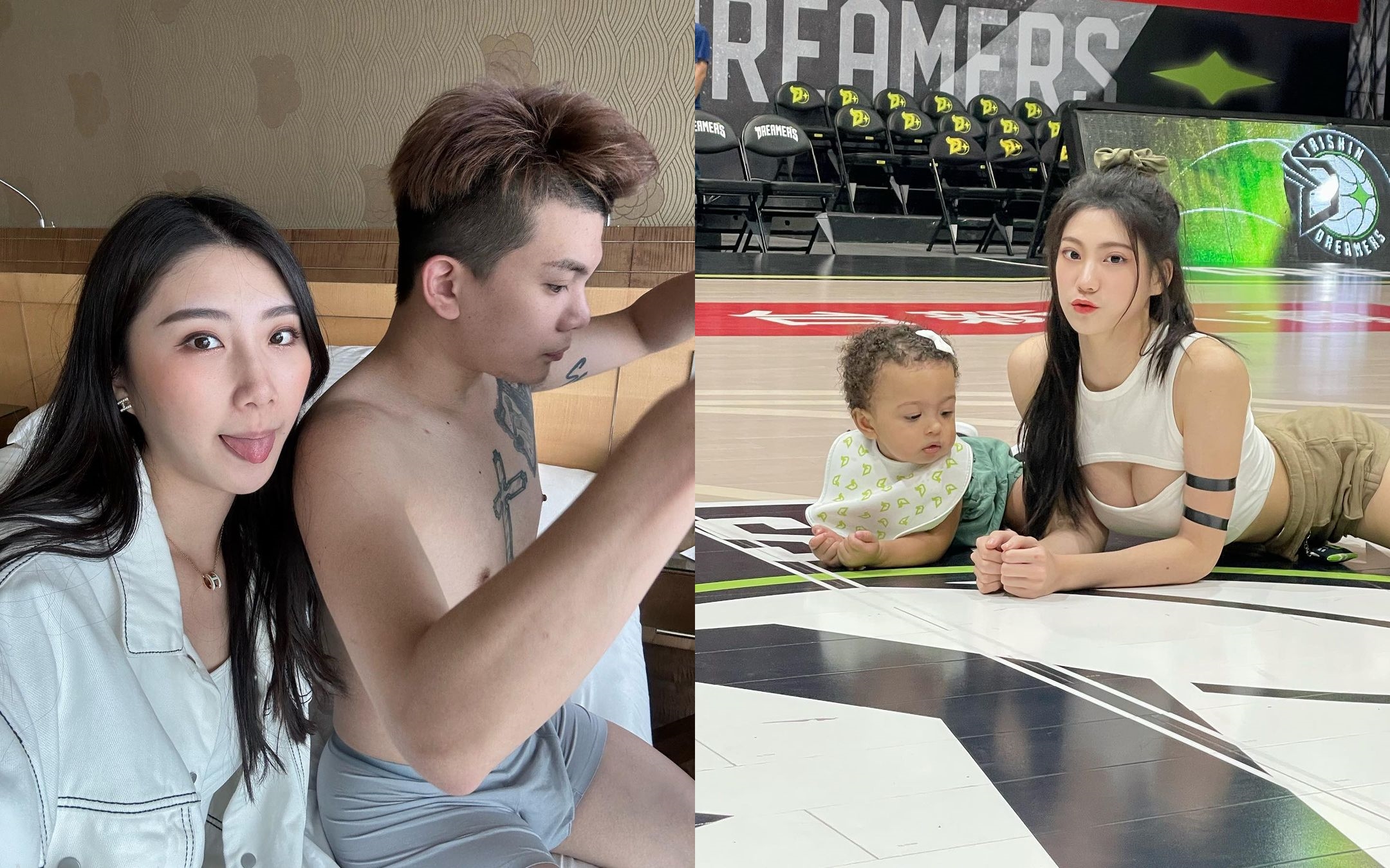 孫生被疑鍾情啦啦隊女子，上任林宛璇（左）後又是芊茵（右）。（翻攝IG）