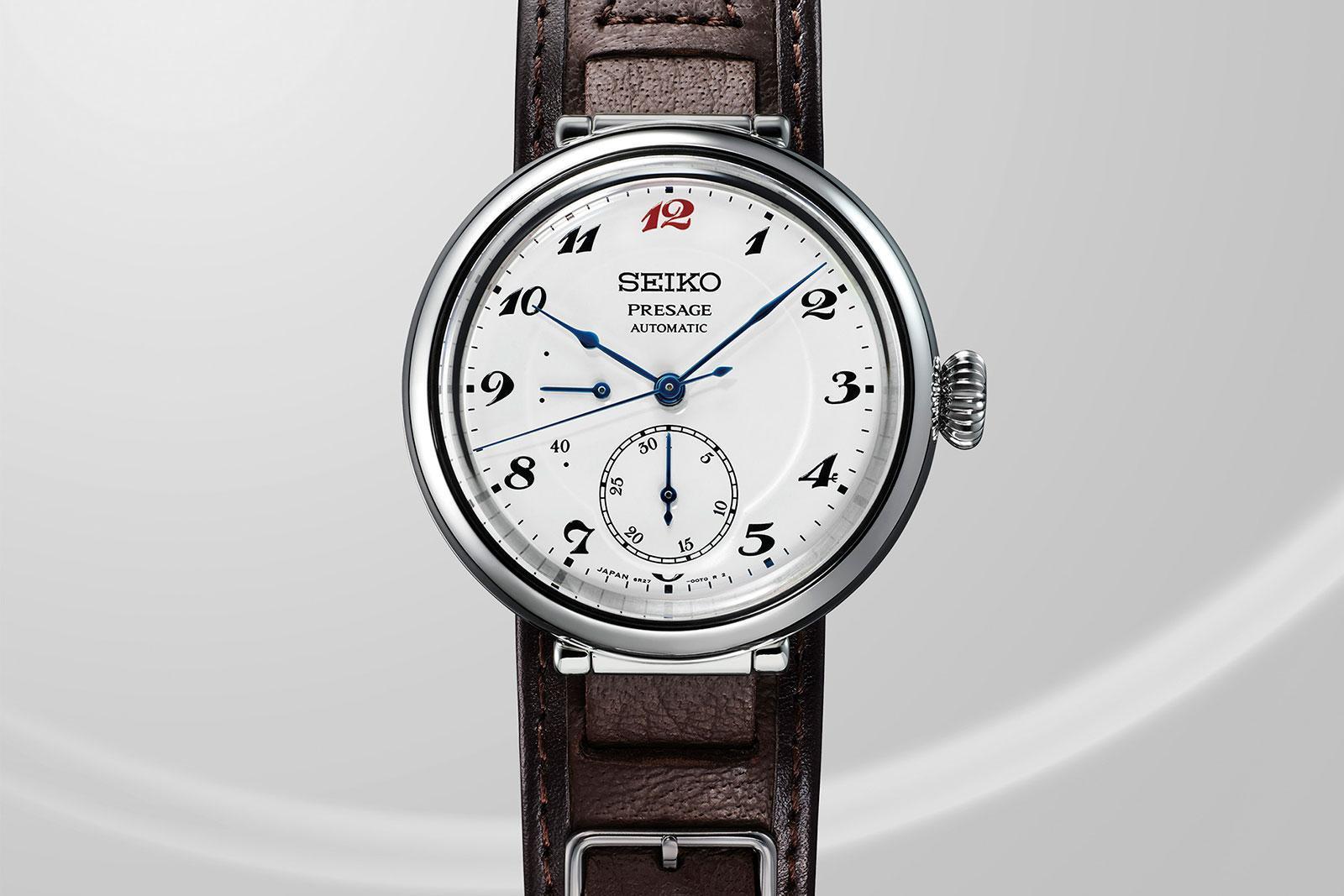 SEIKO Presage Watchmaking 110th Anniversary SPB359 採用純白琺瑯面盤呈現當年的時代感。