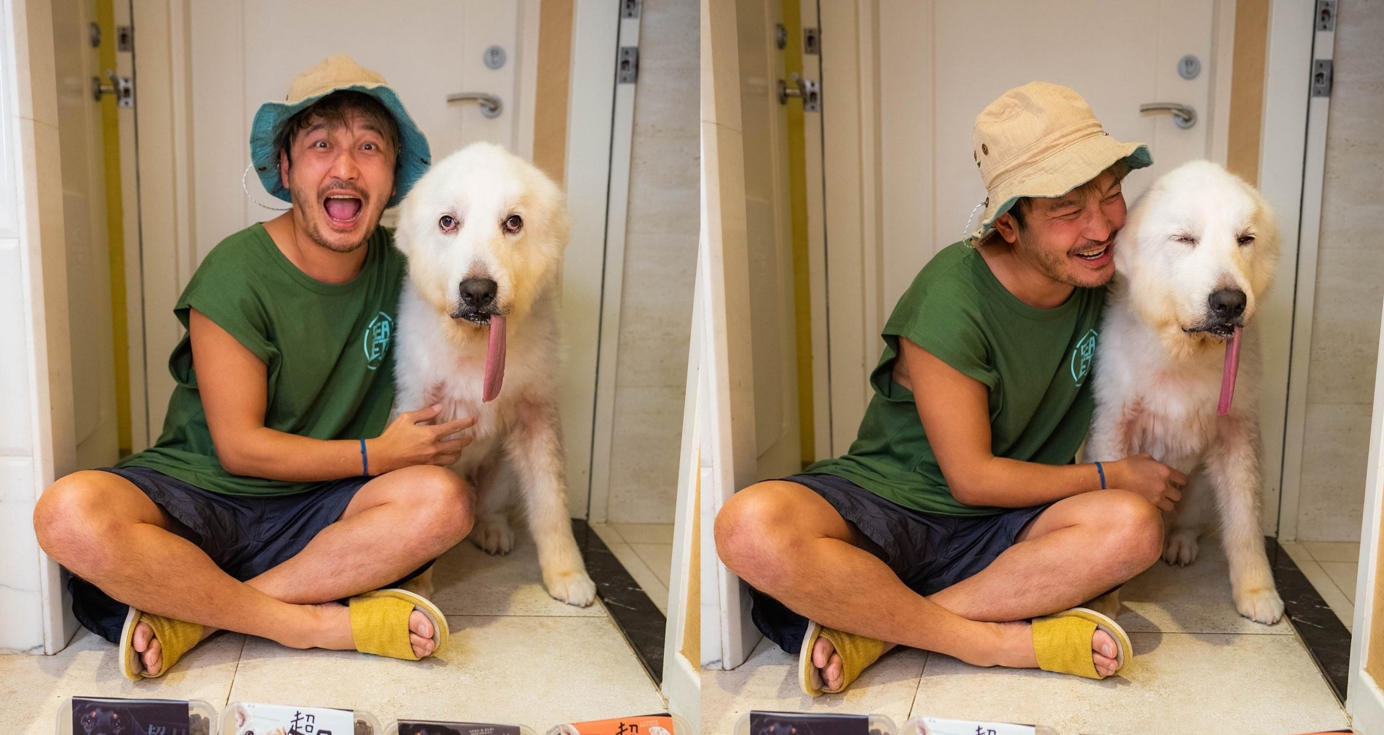 KID痛別愛犬波辣，但幸好在波辣回到汪星球前，一家人有拍了全家福。（翻攝自KID臉書）