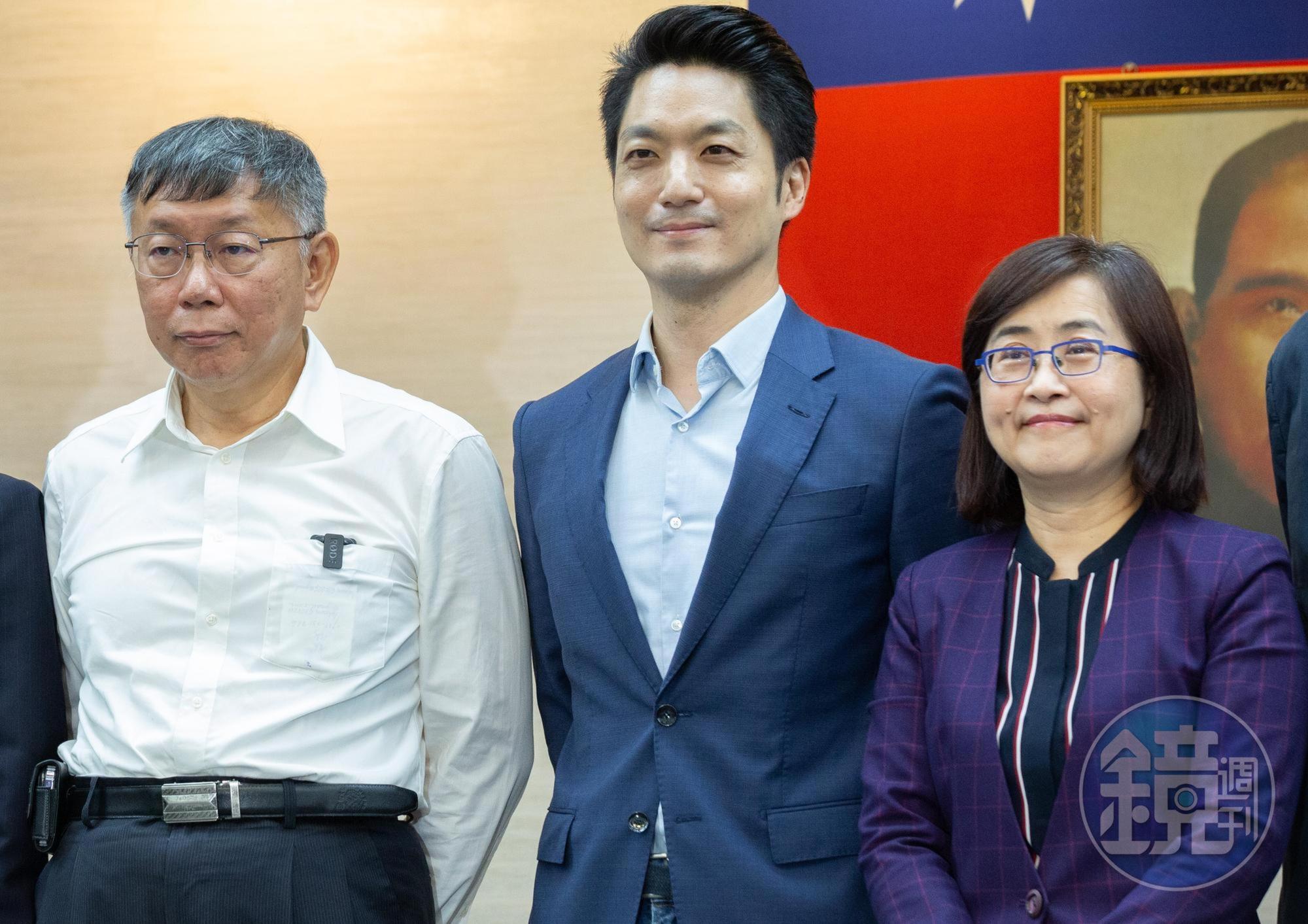柯文哲(左起)將交棒蔣萬安,林奕華也將在明年2月進入台北市政府擔任副市長。