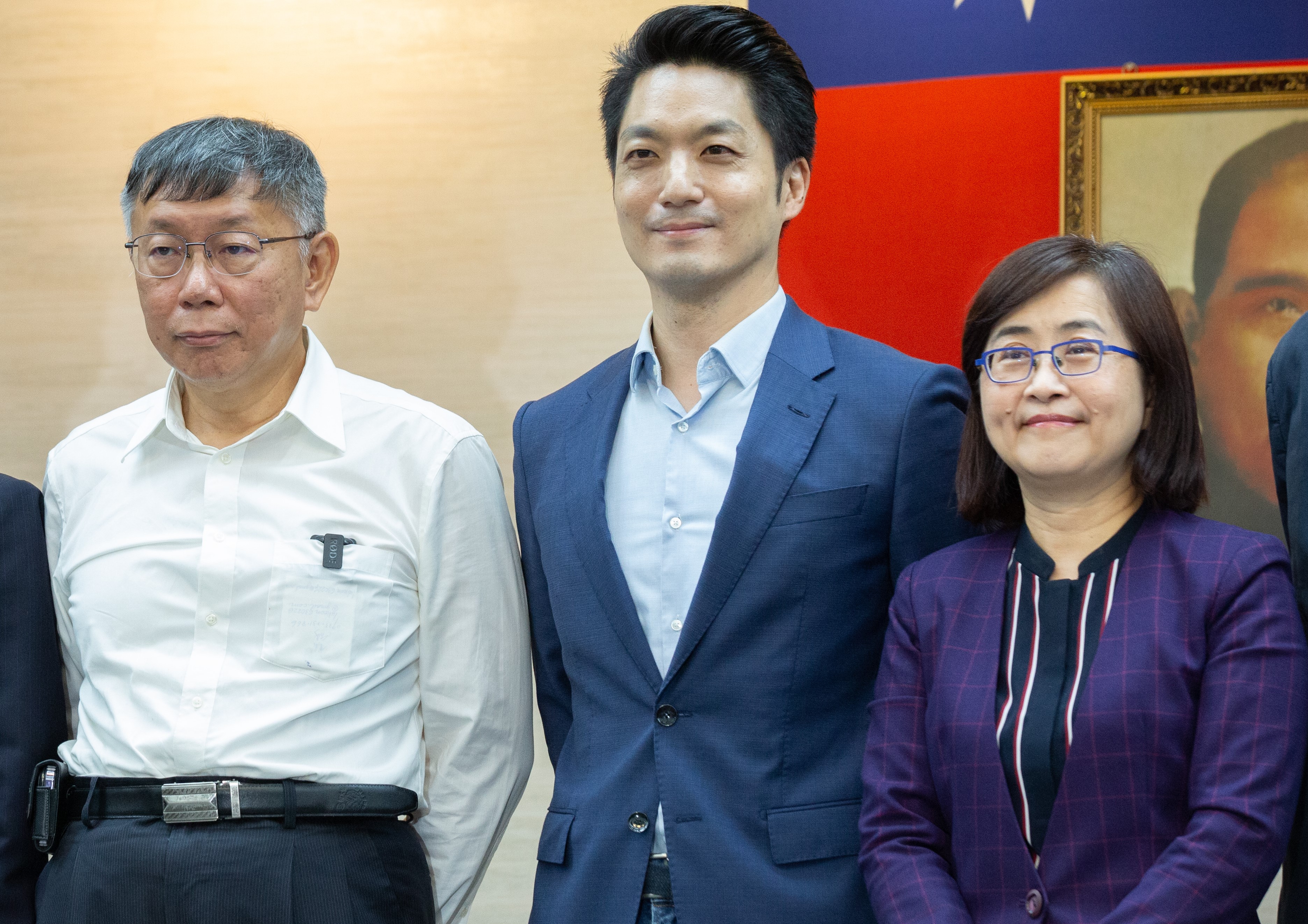 柯文哲（左起）將交棒蔣萬安，林奕華也將在明年2月進入台北市政府擔任副市長。