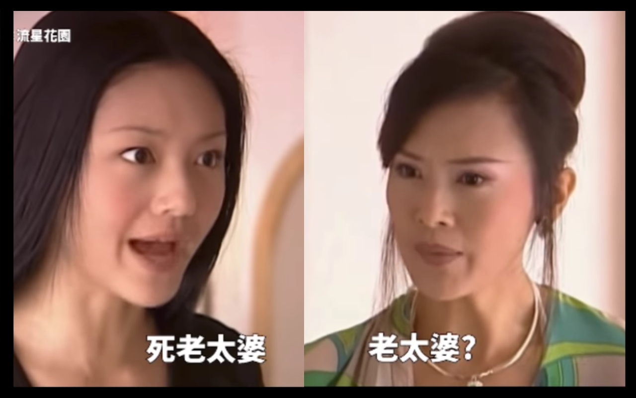 大S飾演的的杉菜（左圖）被道明寺的母親（右圖）欺負，杉菜終於不忍大罵「死老太婆」！（翻攝自IG）