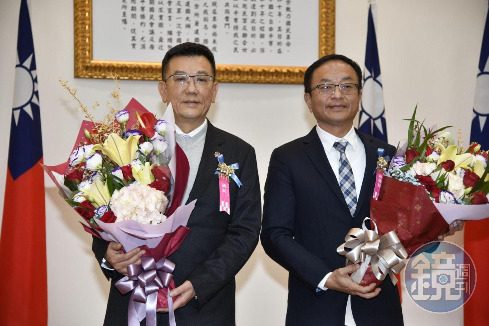 新竹市正副議長由許修睿(左)和余邦彥(右)當選。