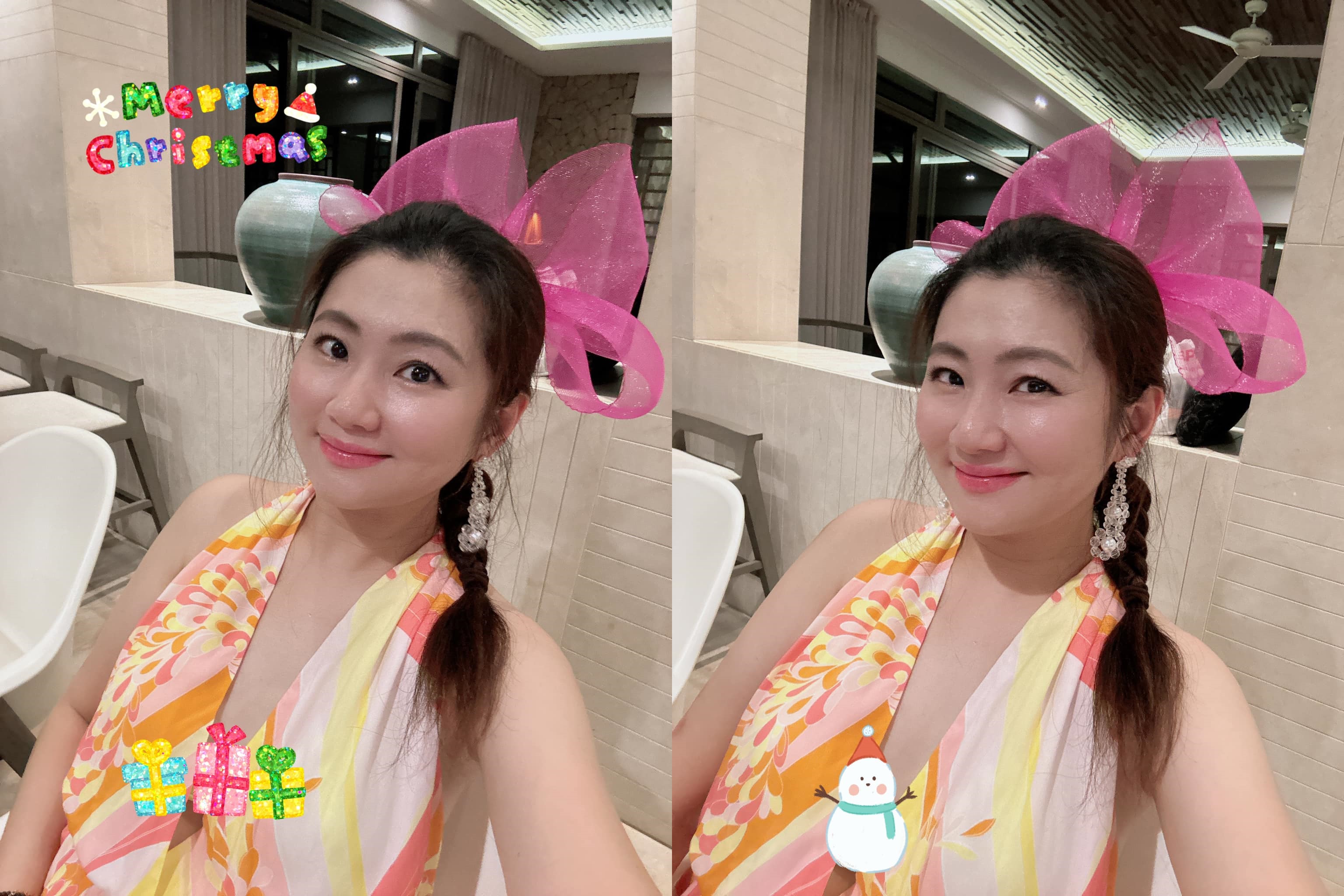 任家萱穿超辣洋裝過耶誕。（翻攝自任家萱 Selina臉書）