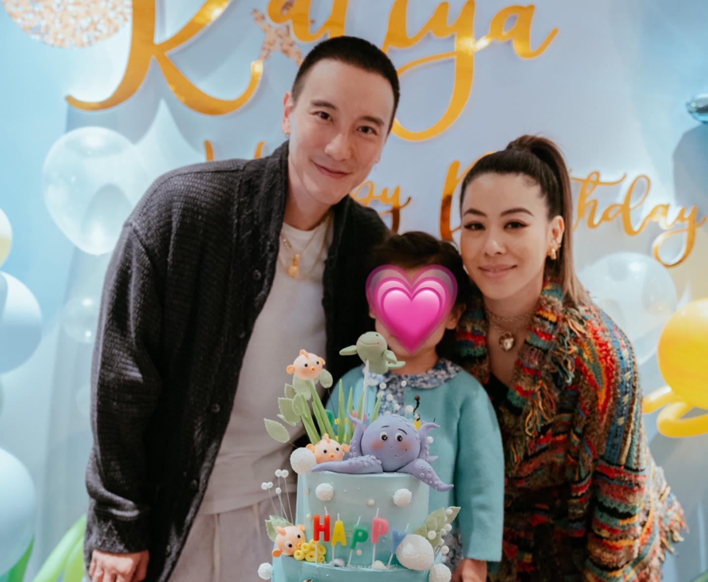 王陽明和蔡詩芸為女兒辦3歲生日派對。（翻攝王陽明臉書）