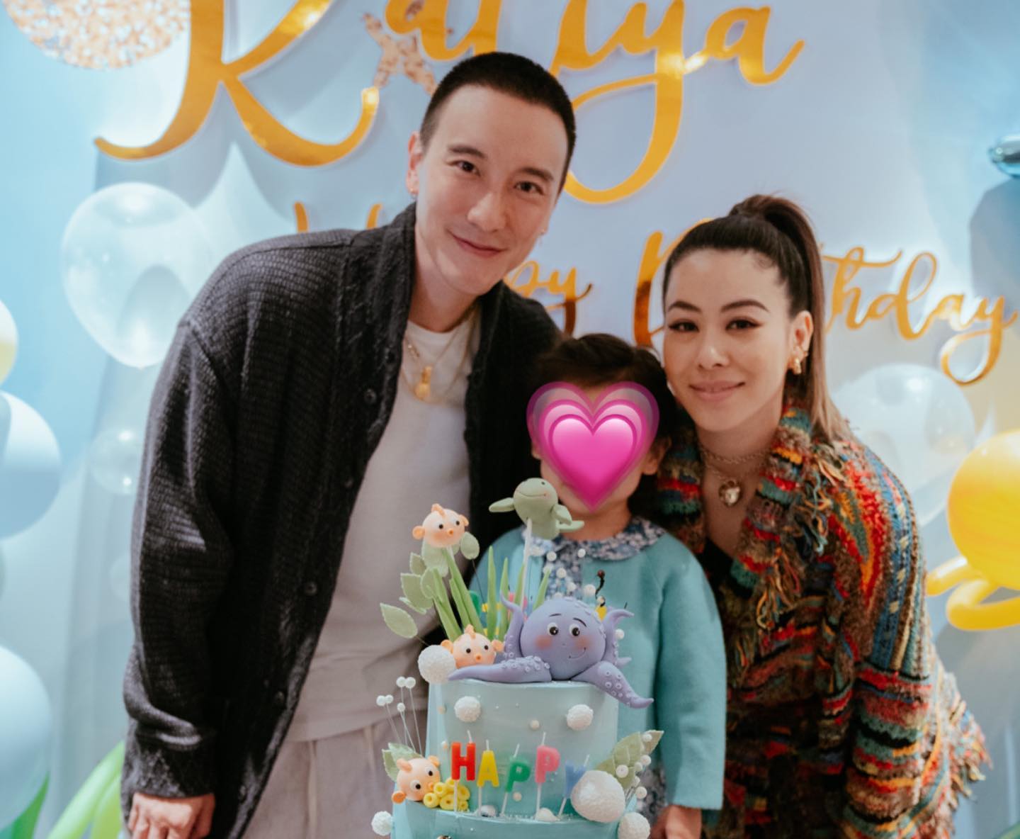 王陽明和蔡詩芸為女兒辦3歲生日派對。（翻攝王陽明臉書）