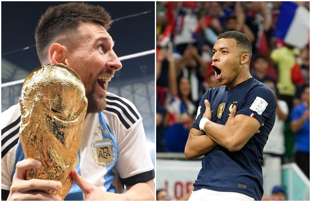 本屆世足冠軍賽精彩無比，最後由梅西領軍的阿根廷順利拿走大力金盃，法國姆巴佩雖勇奪金靴獎仍神色黯淡。（翻攝leomessi、k.mbappe IG）
